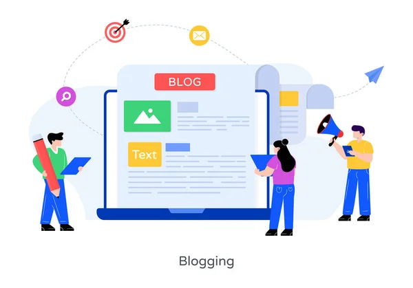 Blogging Icono Web Diseño Simple — Vector de stock