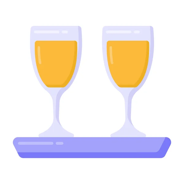 Bicchiere Vino Semplice Illustrazione — Vettoriale Stock