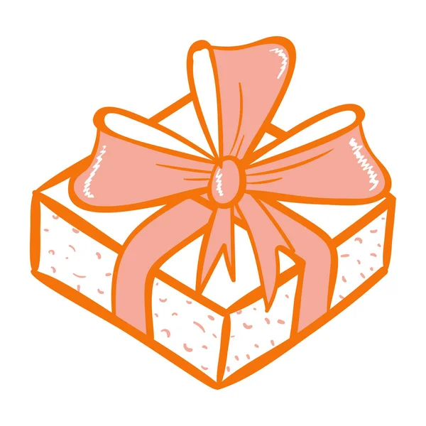 Boîte Cadeau Avec Illustration Vectorielle Arc Ruban — Image vectorielle