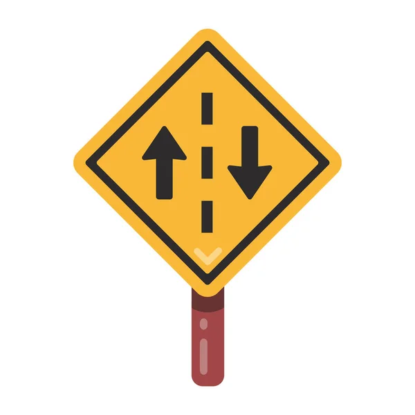 Вектор Значка Дорожного Знака Тонкий Символ Линии Изолированная Контурная Иллюстрация — стоковый вектор