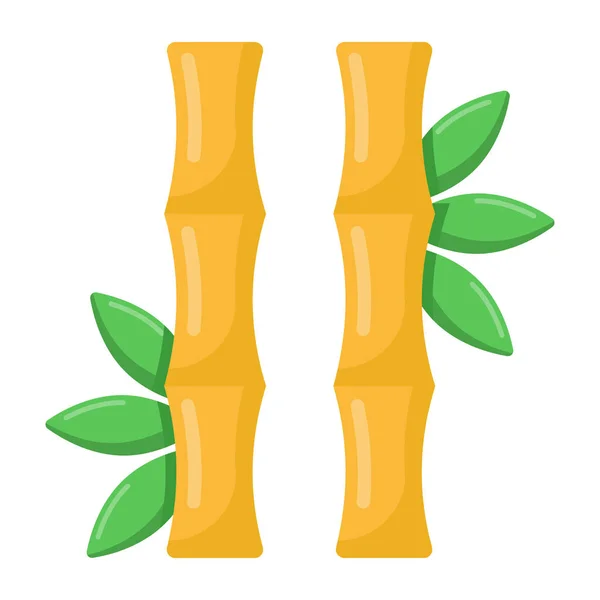 Икона Бамбука Плоская Иллюстрация Векторных Значков Зеленых Деревьев Паутины — стоковый вектор