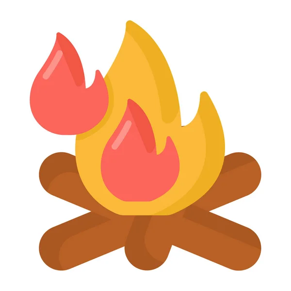 Campfire Icono Vector Ilustración — Archivo Imágenes Vectoriales