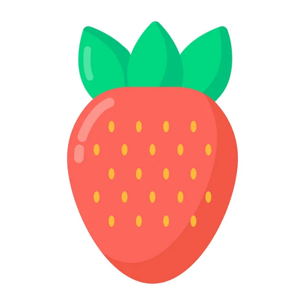 Aardbeienfruit Icoon Cartoon Van Verse Aardbeien Vector Pictogrammen Voor Web — Stockvector