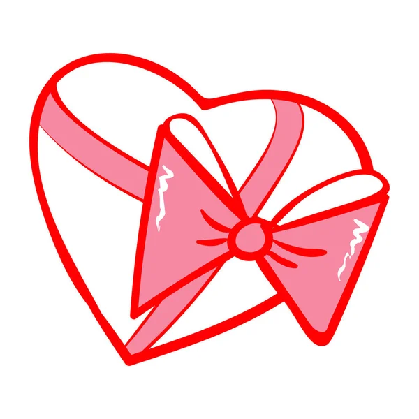 Heart Ribbon Bow Vector Illustration — Stock Vector