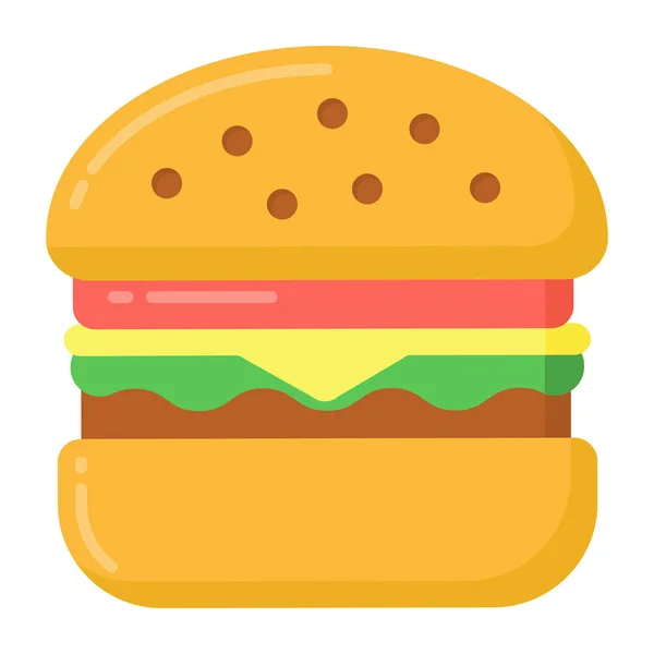 Burger Web Icoon Eenvoudig Ontwerp — Stockvector