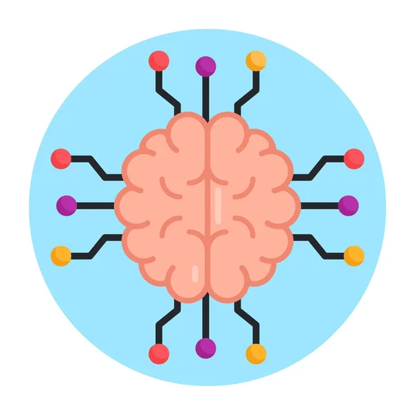 Cerebro Con Ilustración Vector Inteligencia Artificial — Archivo Imágenes Vectoriales