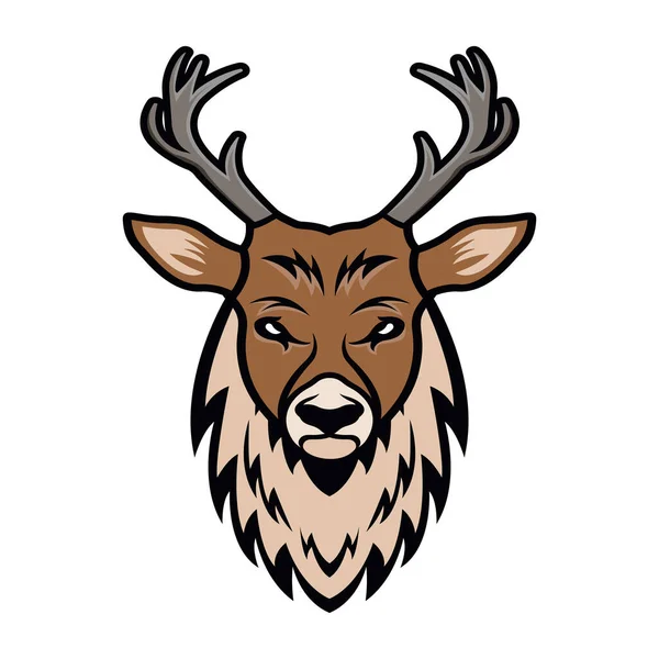 Illustration Vectorielle Une Tête Cerf — Image vectorielle