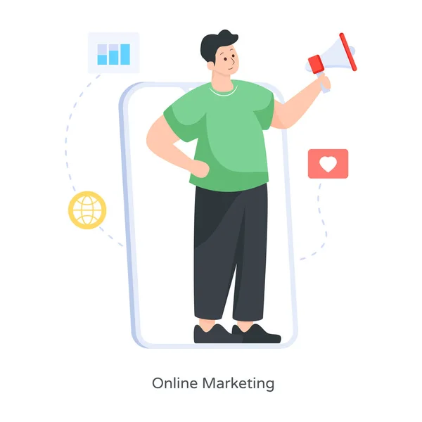 Online Marketing Vector Illustration — Vetor de Stock