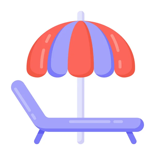 Beach Umbrella Flat Vector Icon — Stock Vector