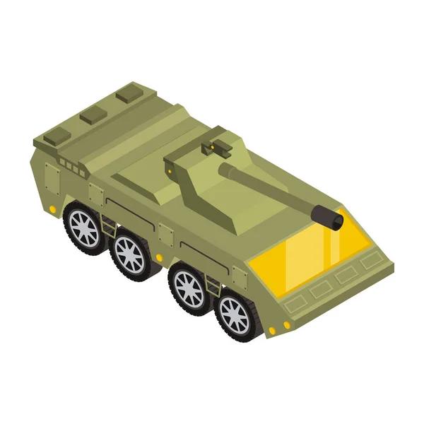Tanque Militar Isolado Fundo Branco Ilustração Vetorial — Vetor de Stock