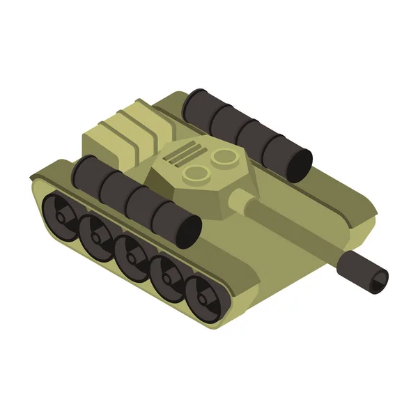Ícone Tanque Militar Isométrica Símbolo Vetor Exército Ilustração Estoque — Vetor de Stock