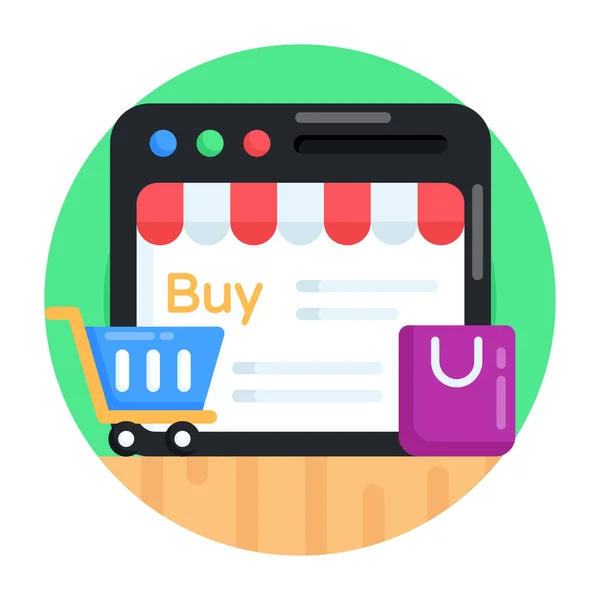 Compras Online Design Simples — Vetor de Stock