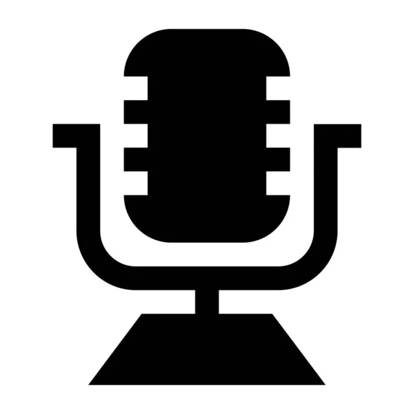 Mikrofon Web Simgesi Basit Tasarım — Stok Vektör