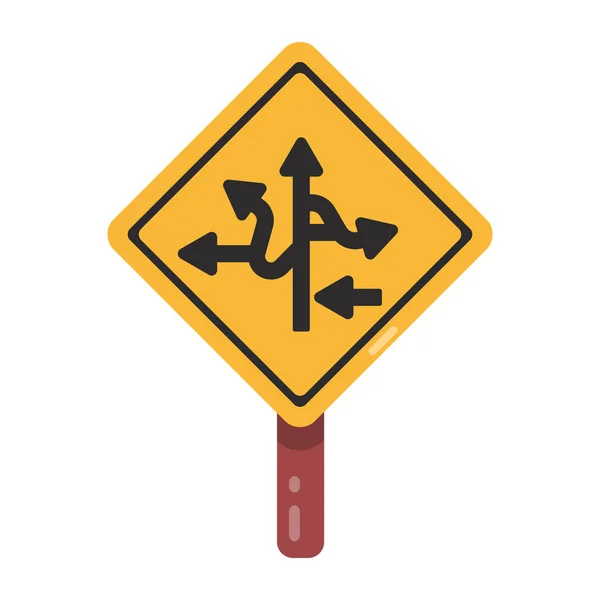 Road Sign Icon Flat Illustration Traffic Vector Icons Web Design — Stock Vector