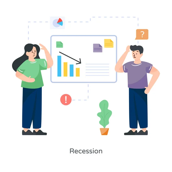 Business People Working Recession Vector Illustration Design — Stock Vector