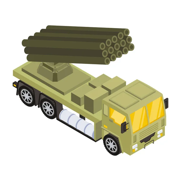 Militärpanzer Gepanzertes Fahrzeug Isoliert Auf Weißem Hintergrund Vektorillustration — Stockvektor