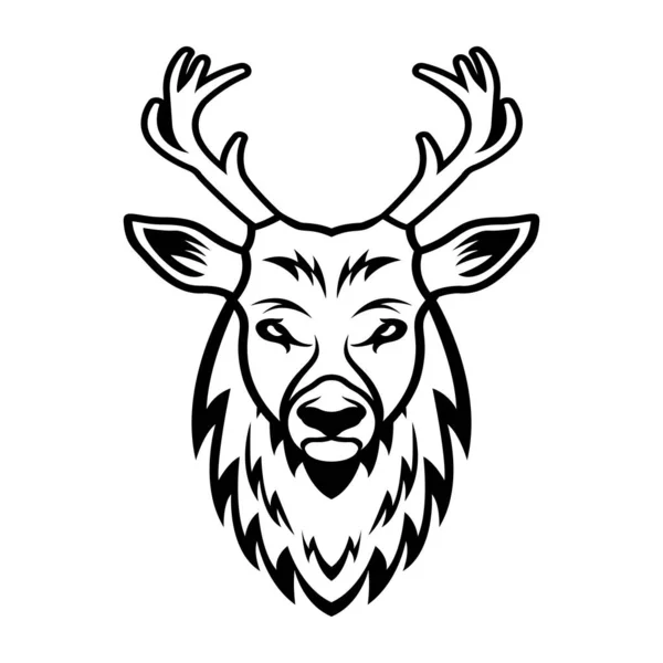 Vector Illustration Deer Head — Stock Vector