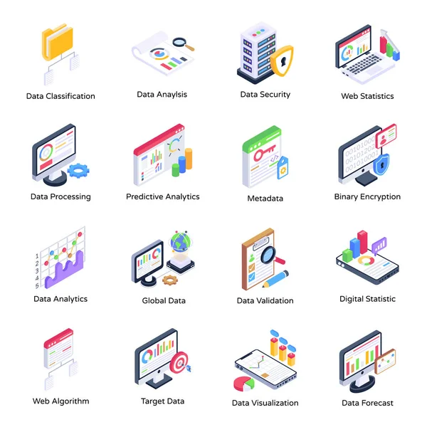 Conjunto Ícones Planos Gestão Negócios Marketing Outros Ilustração Vetorial — Vetor de Stock