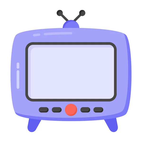 Ikone Karikatur Des Alten Fernsehvektors Auf Weißem Hintergrund — Stockvektor