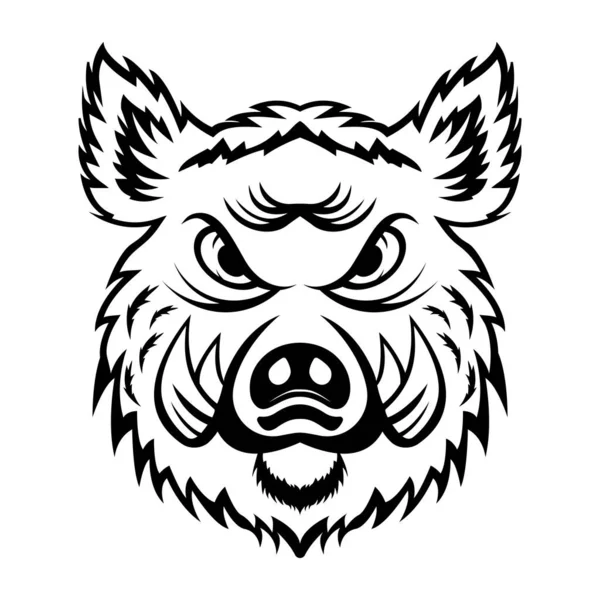 Ilustración Vectorial Una Cabeza Lobo — Vector de stock