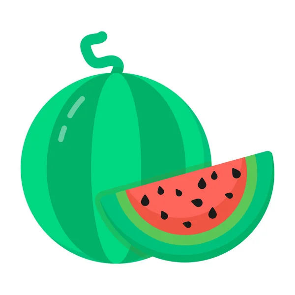 Wassermelonen Symbol Flache Darstellung Von Fruchtvektorsymbolen Für Das Web — Stockvektor