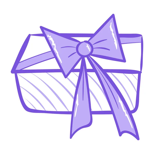 Boîte Cadeau Avec Illustration Vectorielle Arc Ruban — Image vectorielle