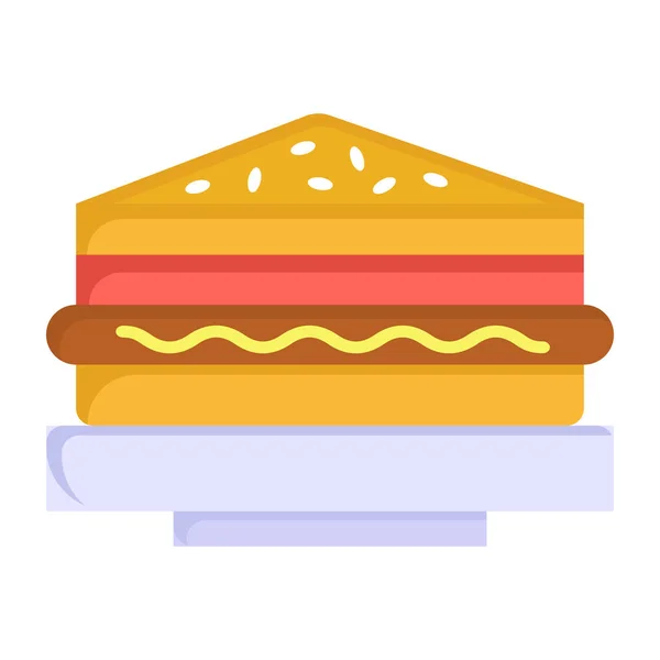 Sandwich Icona Web Semplice Illustrazione — Vettoriale Stock