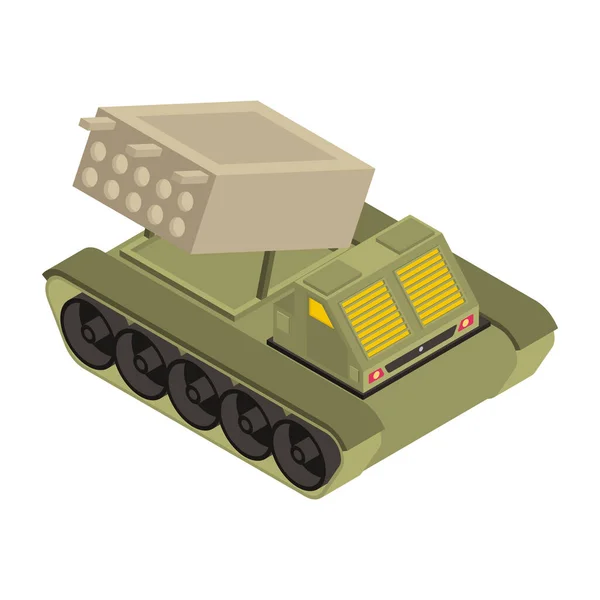 Militaire Tank Met Een Groene Achtergrond Vectorillustratie — Stockvector