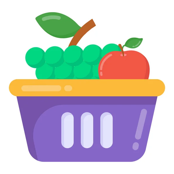 Shopping Basket Vegetables Fruits Vector Illustration Design — Stock Vector