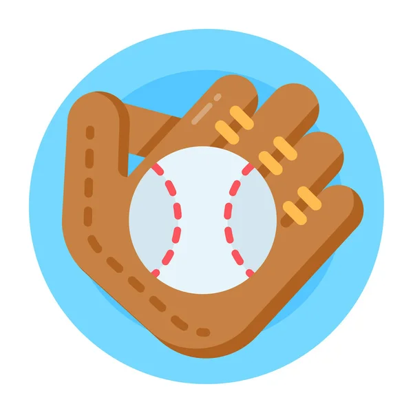 Icona Della Palla Baseball Illustrazione Piatta — Vettoriale Stock