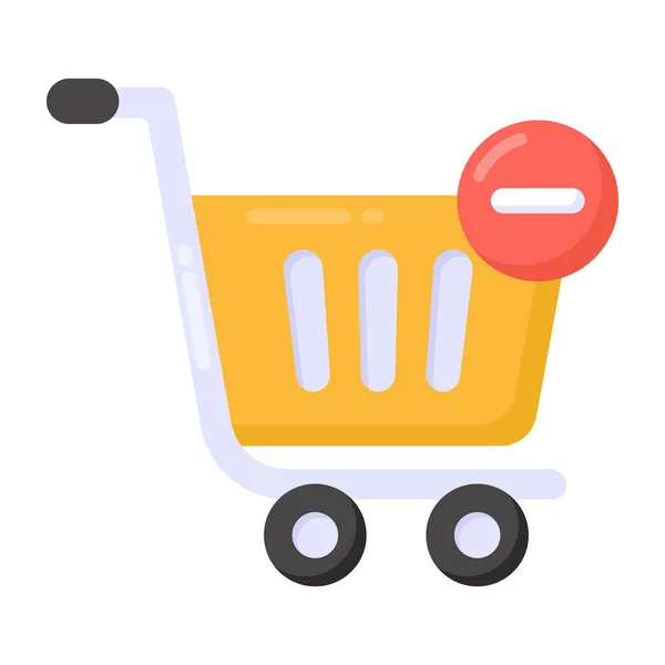 Icono Del Carrito Compras Ilustración Plana Trolley Vector Iconos Para — Vector de stock