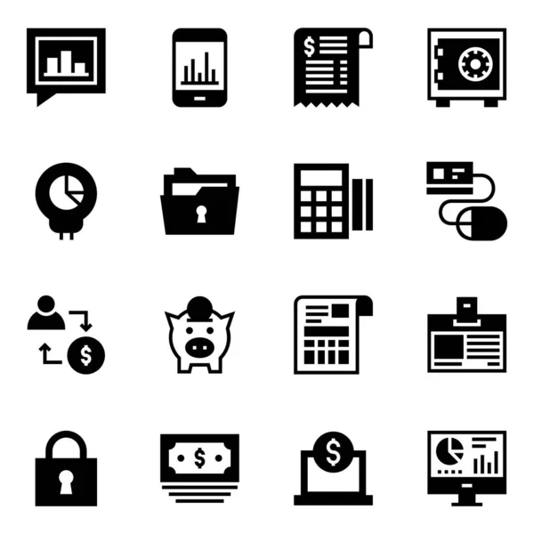 Business Finance Icons Set — Stock Vector