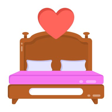 Kalp aşk vektörü illüstrasyon tasarımlı yatak