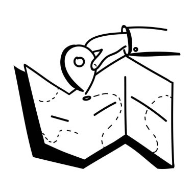 İşaretli bir adamın el çizimi çizimi. 