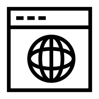 Tarayıcı. Web simgesi basit illüstrasyon