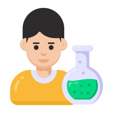 Test tüpü vektör illüstrasyon tasarımlı bilim adamı