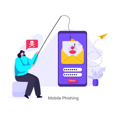 Online flört konsepti. Akıllı telefonu ve steteskopu olan bir doktorun vektör çizimi.