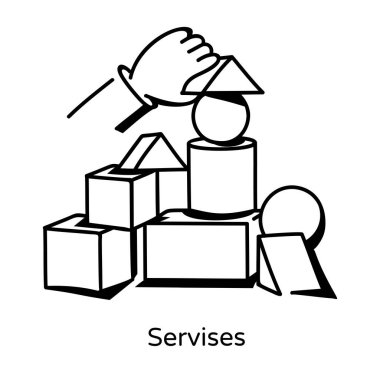 Elinde hediye kutusu olan bir adamın çiziminin vektör çizimi