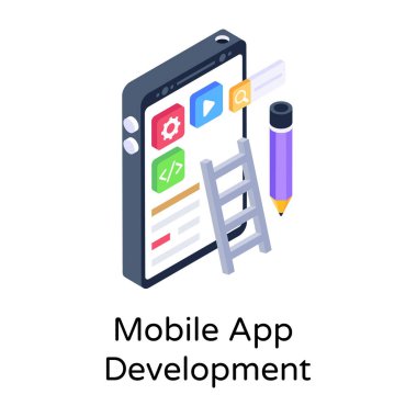 mobil uygulama düz vektör simgesi