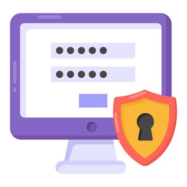 Basit renkli simgelerle güvenlik kavramı