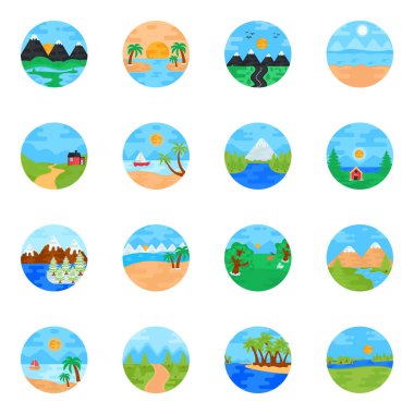 Farklı ülkelerin vektör simgeleri.