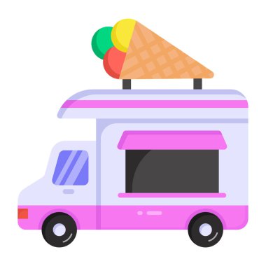 Dondurma kamyonu. Basit resimleme