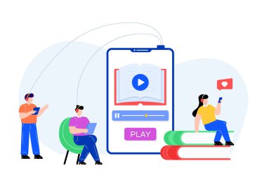 Online eğitim konsepti. vektör illüstrasyonu