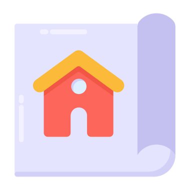 Ev. Web simgesi basit illüstrasyon