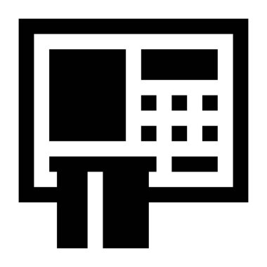 ATM 'de. Web simgesi basit illüstrasyon