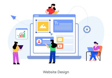 Online pazarlama konsepti. vektör illüstrasyonu