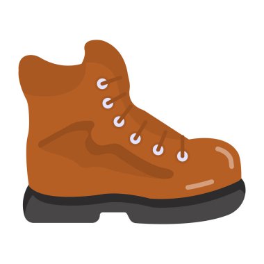 Çizme simgesi. Web için yürüyüş botu vektör simgelerinin düz çizimi