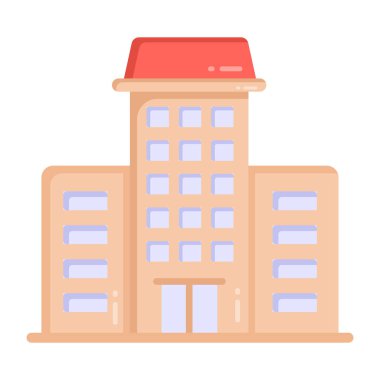 Bina. Web simgesi basit illüstrasyon