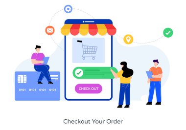 İnternet alışveriş konsepti. vektör illüstrasyonu