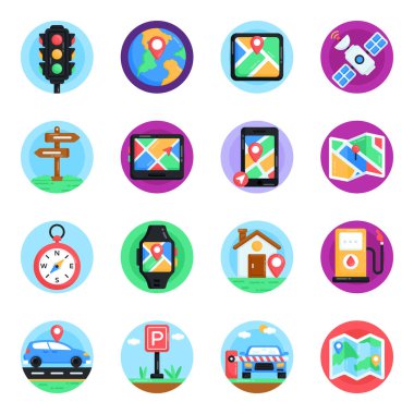 seyahat ve tatil simgeleri ayarlandı. vektör illüstrasyonu